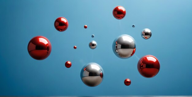 Photo a bunch of red balls that are floating in the air