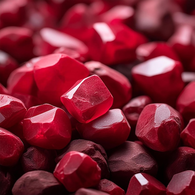 Photo a bunch of red beads with a red heart on them