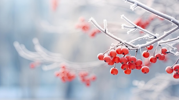 A bunch of red berries hanging from a tree Generative AI image