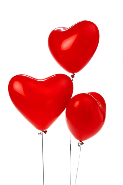 Bunch of red hearted-shaped balloons