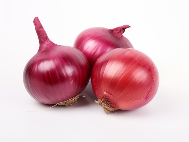 A bunch of red onions isolated on A white background