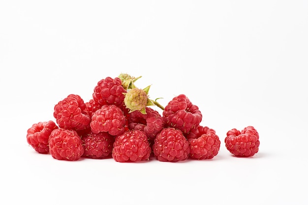 Bunch of red ripe raspberries 