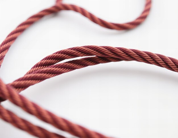 Photo a bunch of red rope with a brown band around it