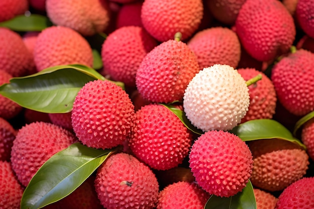 Bunch of ripe lychee or lichi