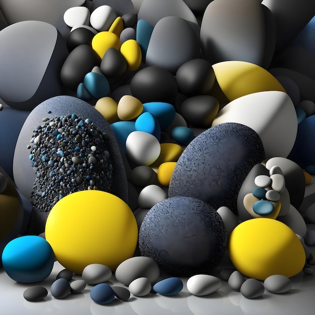 a bunch of rocks sitting on top of each other ai generated