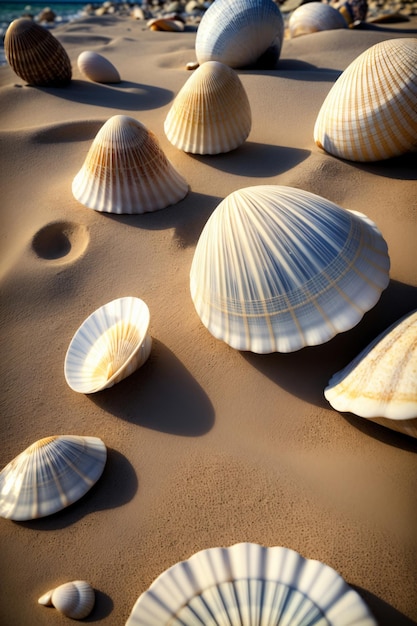 A Bunch Of Seashells That Are Laying In The Sand