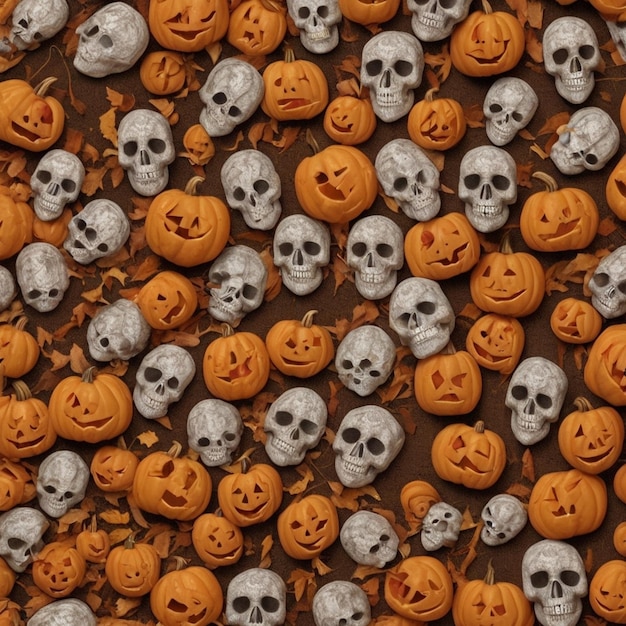 Photo a bunch of small pumpkins with faces and faces painted on them