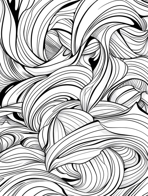 Photo a bunch of spaghetti is shown in black and white