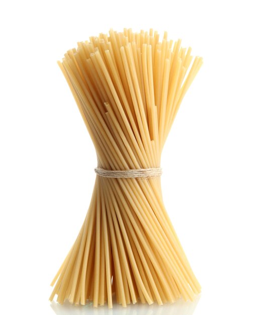 Bunch of spaghetti isolated on white