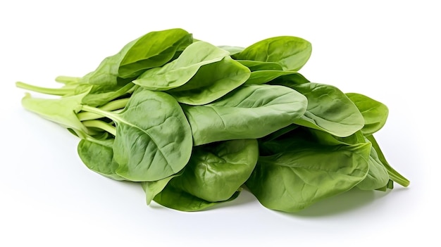 a bunch of spinach leaves with a white background