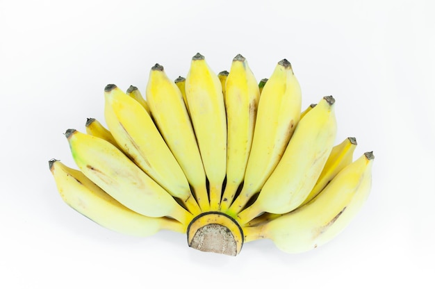 Bunch of sugar ripe banana on white backgroundbanana fruits