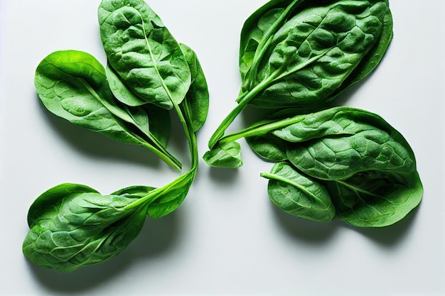 Bunch of tender green spinach for fresh healthy salad