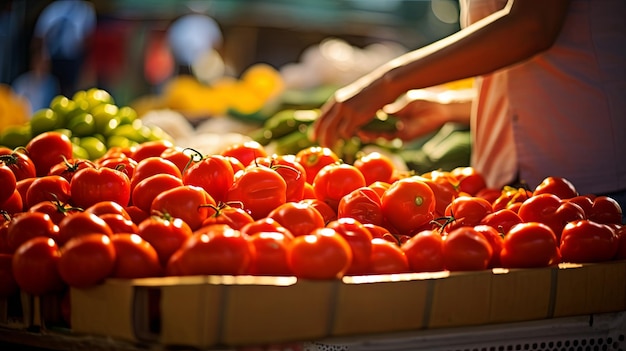 A Bunch of Tomatoes on a Table