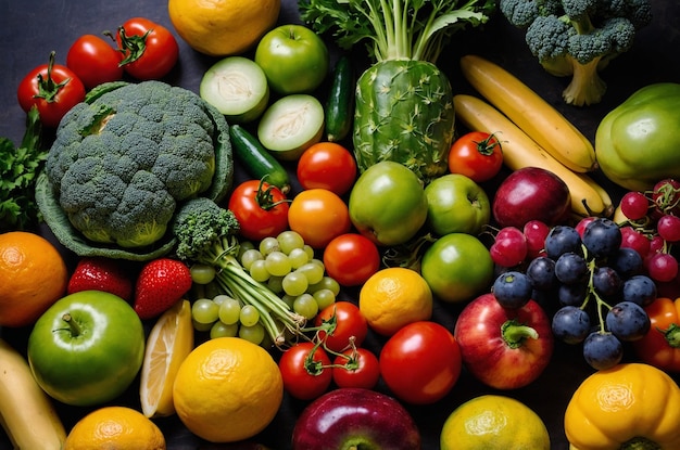 a bunch of vegetables including broccoli tomatoes cucumbers and other vegetables