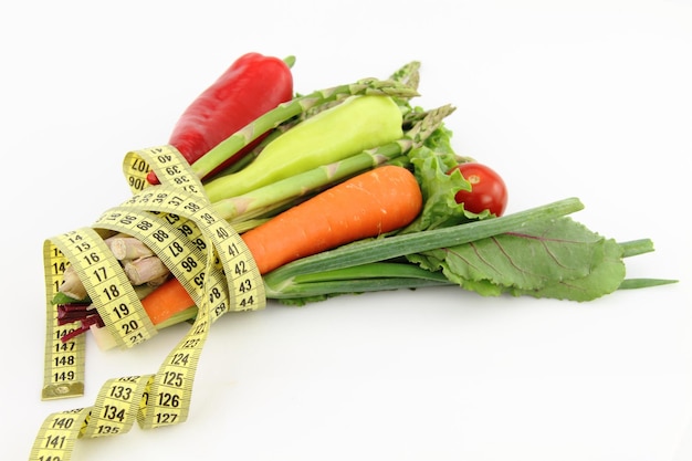 Bunch of vegetables isolated on white background