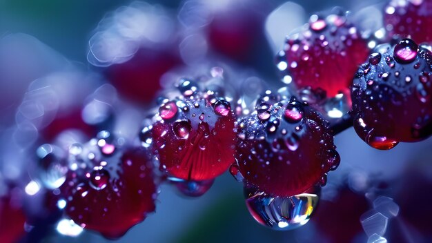 Photo a bunch of water droplets with water drops on them