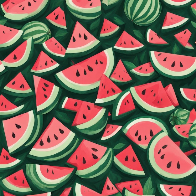 Photo a bunch of watermelon with a green leaf on the top