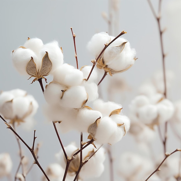 a bunch of white cotton that is from a bush