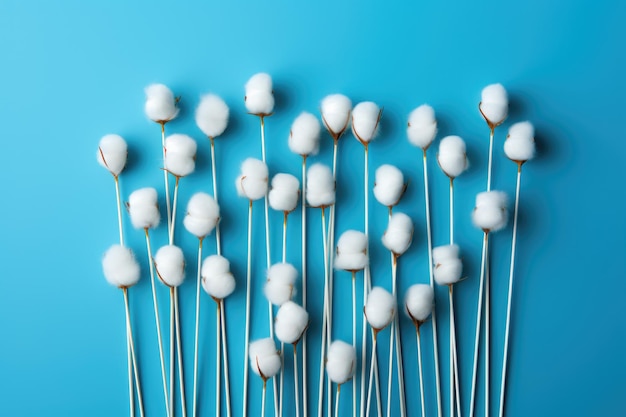 Photo a bunch of white flowers with a blue background with a blue background