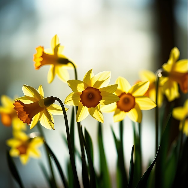 Photo a bunch of yellow flowers with the words  spring  on them