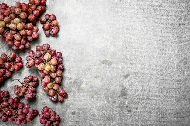 Bunches of red grapes. 