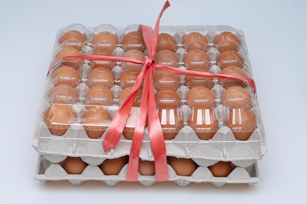 Bundle of 30 eggs tied with string