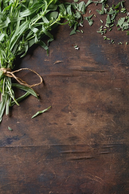 Bundle of fresh Italian herbs