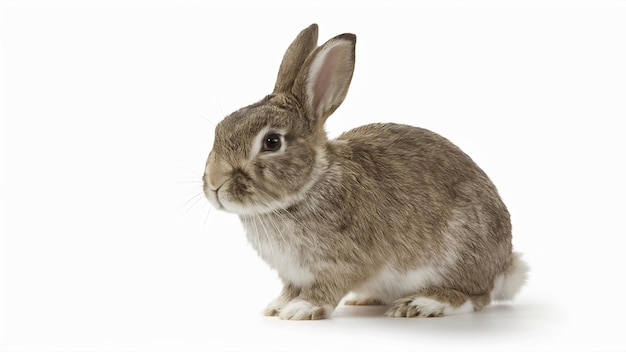 Bunny rabbit sitting on white isolated