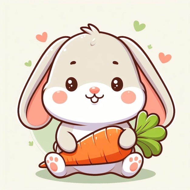 Photo a bunny with a carrot and a heart on it