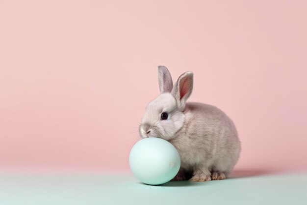 A bunny with an egg on its nose