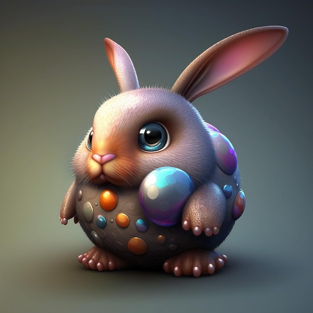 A bunny with a large bubble on its body