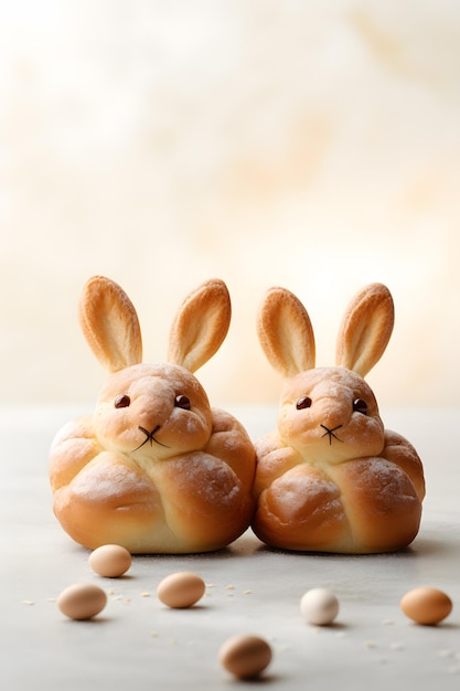 BunnyShaped Brioche Bread with Almond Ears