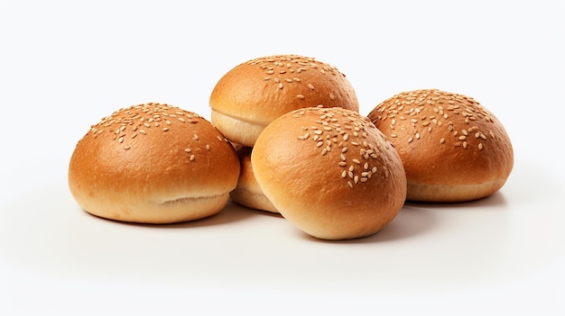 Photo buns with sesame seeds on a white background