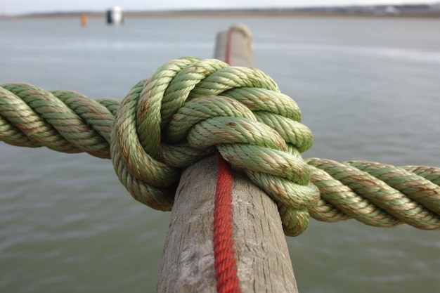 Buntline hitch knot used for securing sails created with generative ai