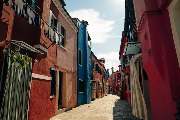 BURANO ITALY nov 2021 Burano island with beautiful multi colored houses