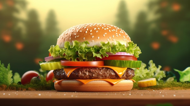 Burger 3d Generative AI