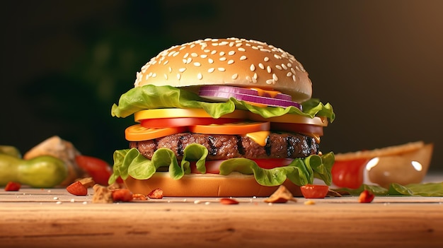 Burger 3d Generative AI