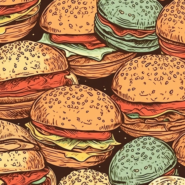 Burger background generative ai