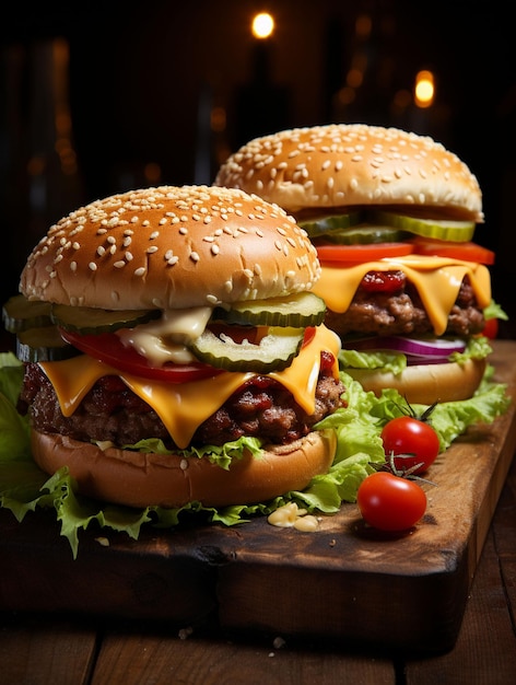 Burger banner HD Wallpaper Stock Image