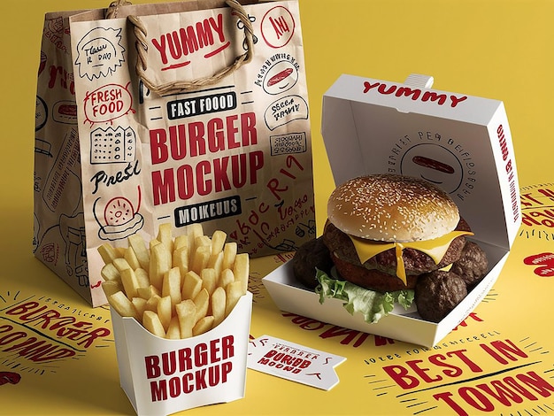 Burger Box Mockup Jpg Image Mockup Generated With AI