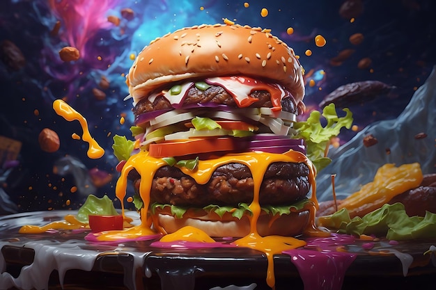 Burger delicious food Astral Escape Splash