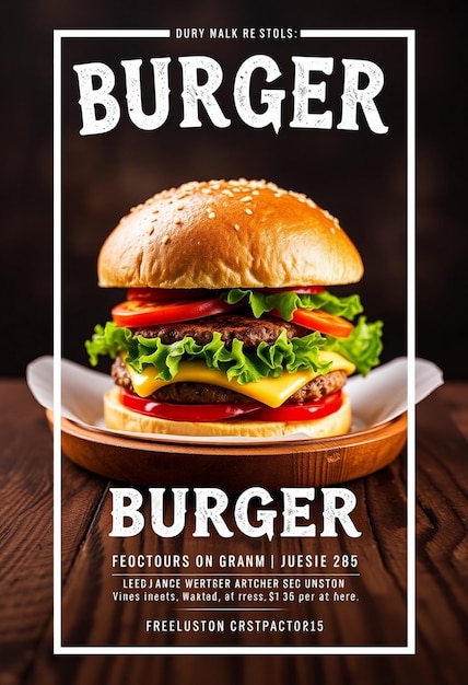 Burger flyer social media post and web banner