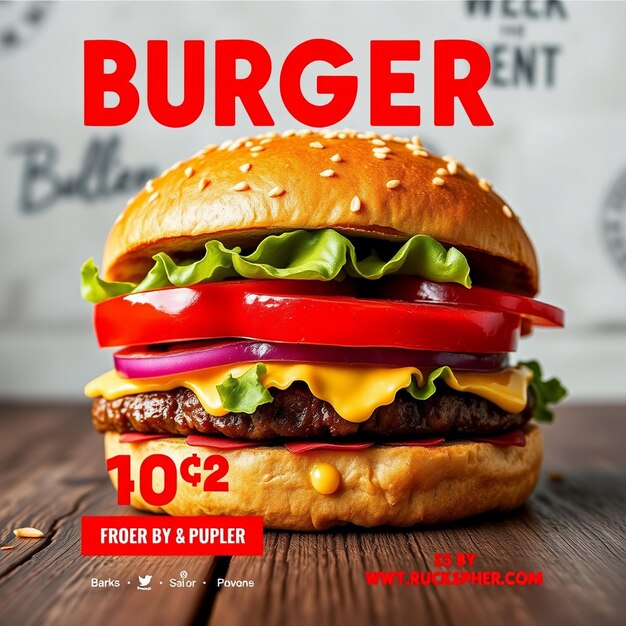 Photo burger flyer social media post and web banner