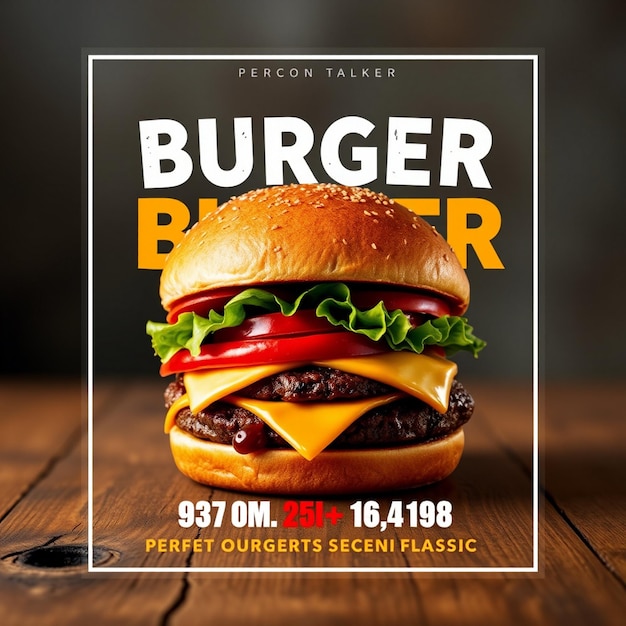 Burger flyer social media post and web banner