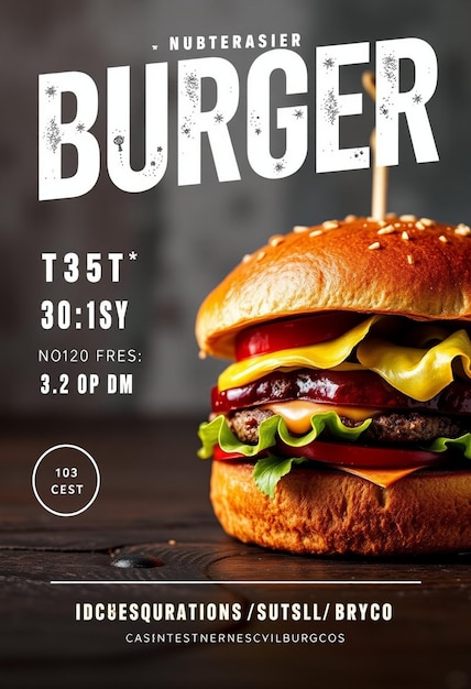 Burger flyer social media post and web banner