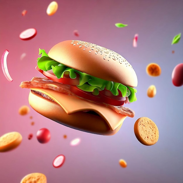 burger and hamburger ai generated