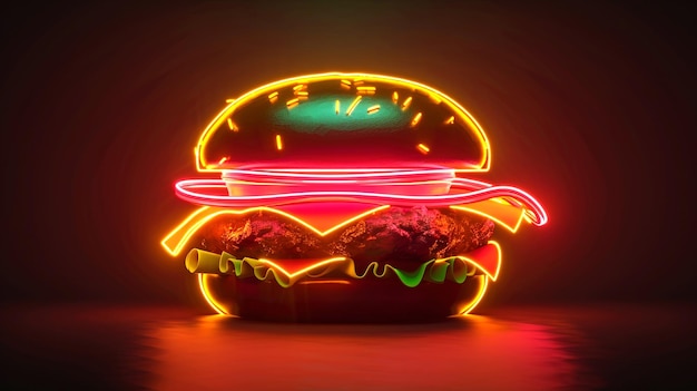 burger icon on black background for restaurant