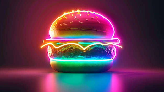 Photo burger icon on black background for restaurant