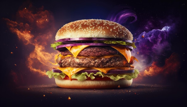 Burger illustration by generative AI