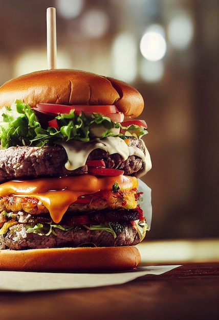 Burger image for menu and advertising